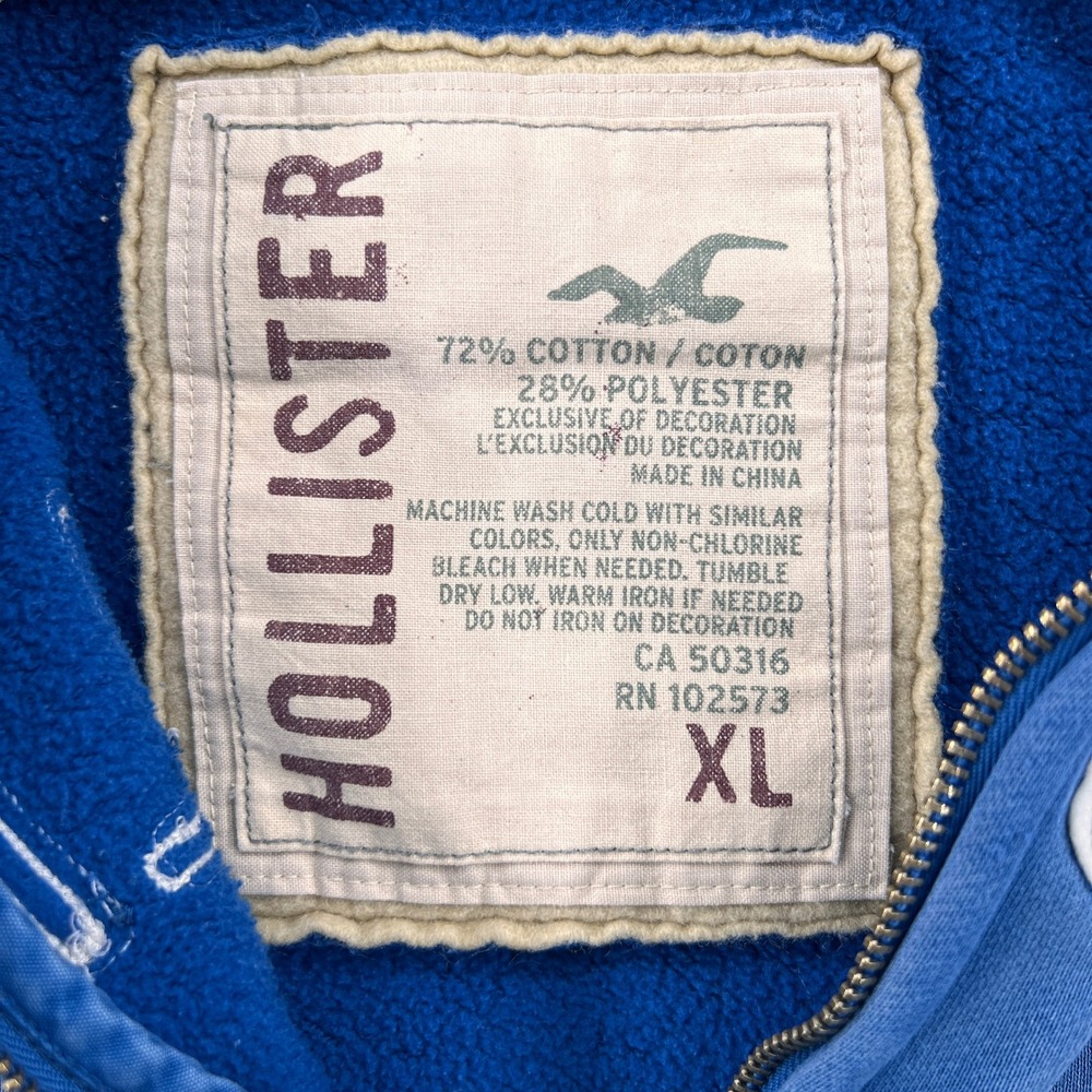 VTG Y2K Hollister So Cal Malibu Beach Full Zip Hoodie Women XL Blue Coastal Fade - Picture 5 of 11